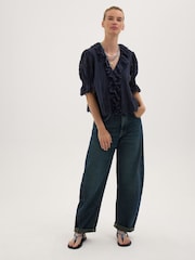 Hush Blue Koa Cotton Broderie Blouse - Image 2 of 6