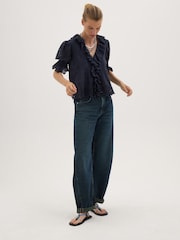 Hush Blue Koa Cotton Broderie Blouse - Image 5 of 6