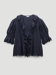 Hush Blue Koa Cotton Broderie Blouse - Image 6 of 6