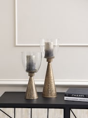 Libra Interiors Clear Sandbanks Large Glass Candle Holder - Image 1 of 4