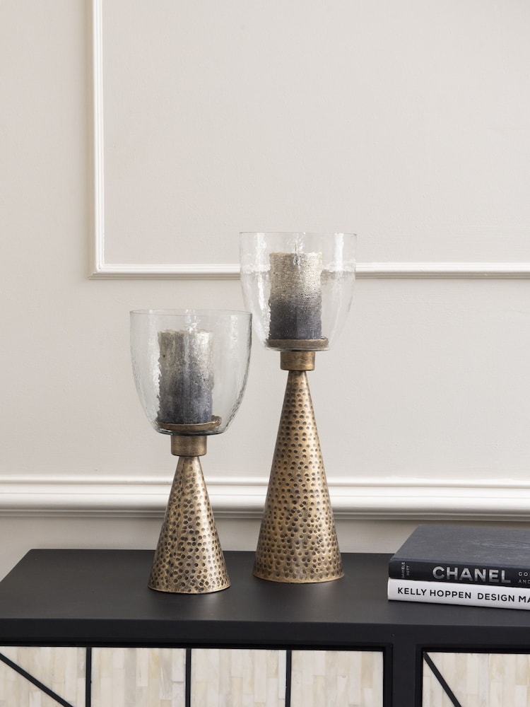 Libra Interiors Clear Sandbanks Large Glass Candle Holder - Image 1 of 4