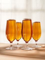 Truly Set of 4 Clear Soho Cut Crystal Beer Glasses - Image 2 of 4