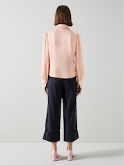 LK Bennett Pink Sonya Crepe Blouse - Image 2 of 4