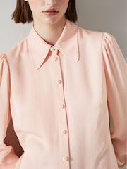 LK Bennett Pink Sonya Crepe Blouse - Image 3 of 4