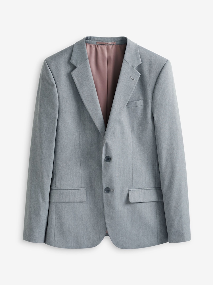 River Island Grey Skinny 100% Cotton Twill Suit Jacket - Image 5 of 5