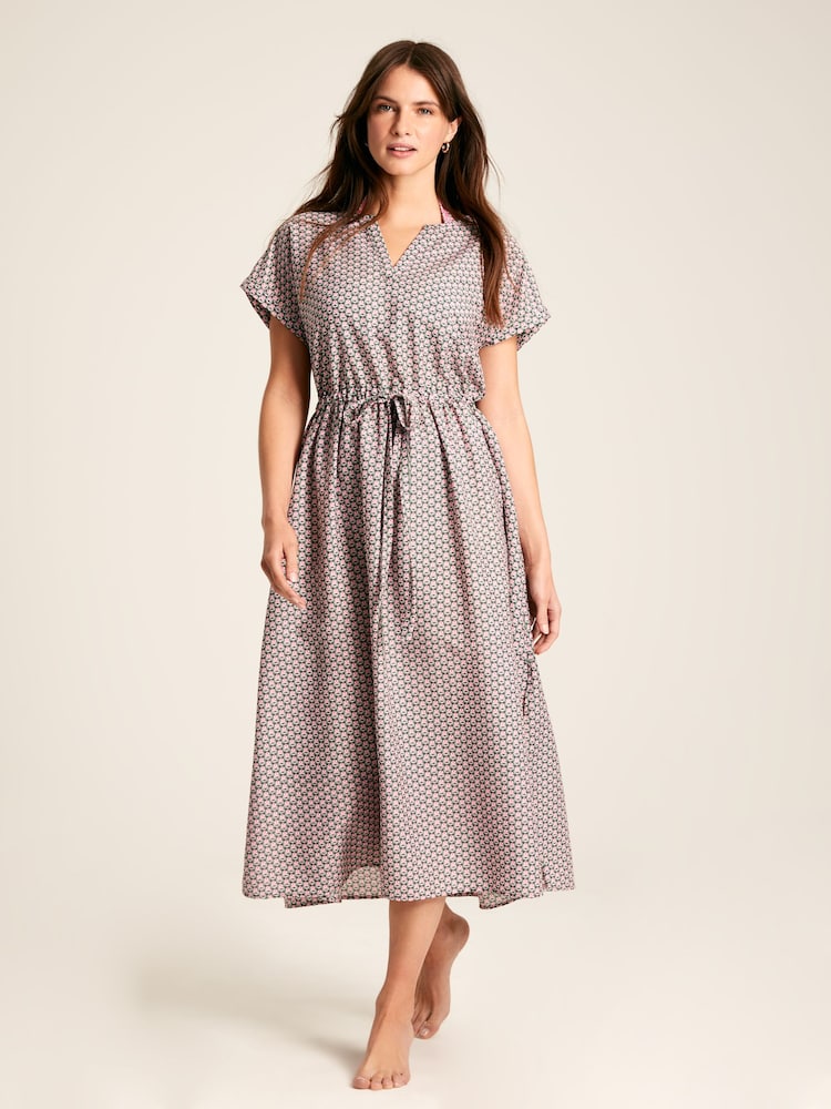 Joules Brooke Green/Pink Printed Beach Dress - Image 1 of 6 Joules Brooke Green/Pink Printed Beach Dress - Image 1 of 6