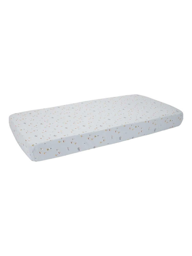 Little Dutch Blue Junior Sailors Bay 100% Cotton Fitted Sheet - Image 1 of 2