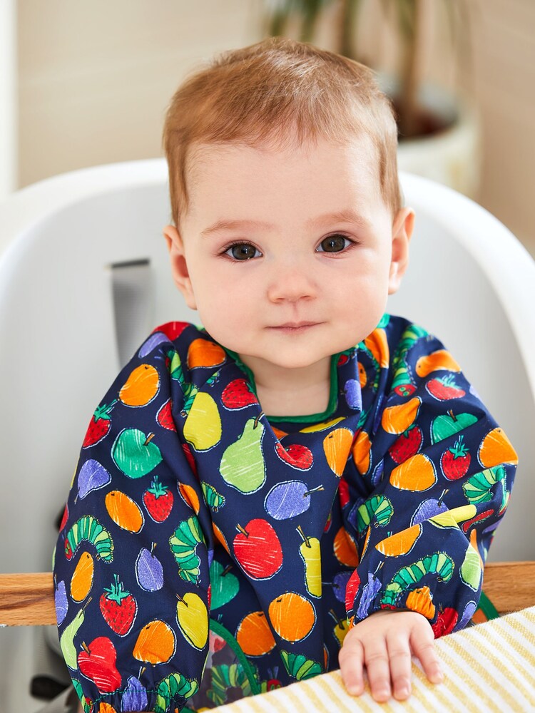 JoJo Maman Bébé Multi The Very Hungry Caterpillar Deluxe Sleeved Bib - Image 1 of 3 JoJo Maman Bébé Multi The Very Hungry Caterpillar Deluxe Sleeved Bib - Image 1 of 3