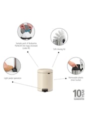 Brabantia Cream NewIcon 5L Pedal Bin - Image 6 of 6
