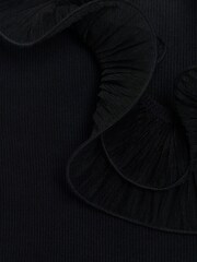 River Island Black Frill V-Neck Bodysuit - Image 6 of 6