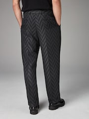 Charcoal Grey EDIT Relaxed Pattern Suit Trousers - Image 3 of 7