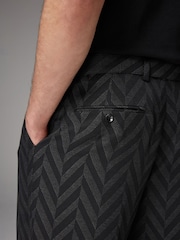 Charcoal Grey EDIT Relaxed Pattern Suit Trousers - Image 5 of 7