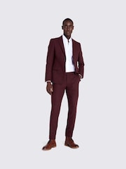 MOSS Red Slim Fit Fig Donegal Tweed Jacket - Image 1 of 5