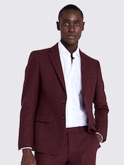 MOSS Red Slim Fit Fig Donegal Tweed Jacket - Image 2 of 5