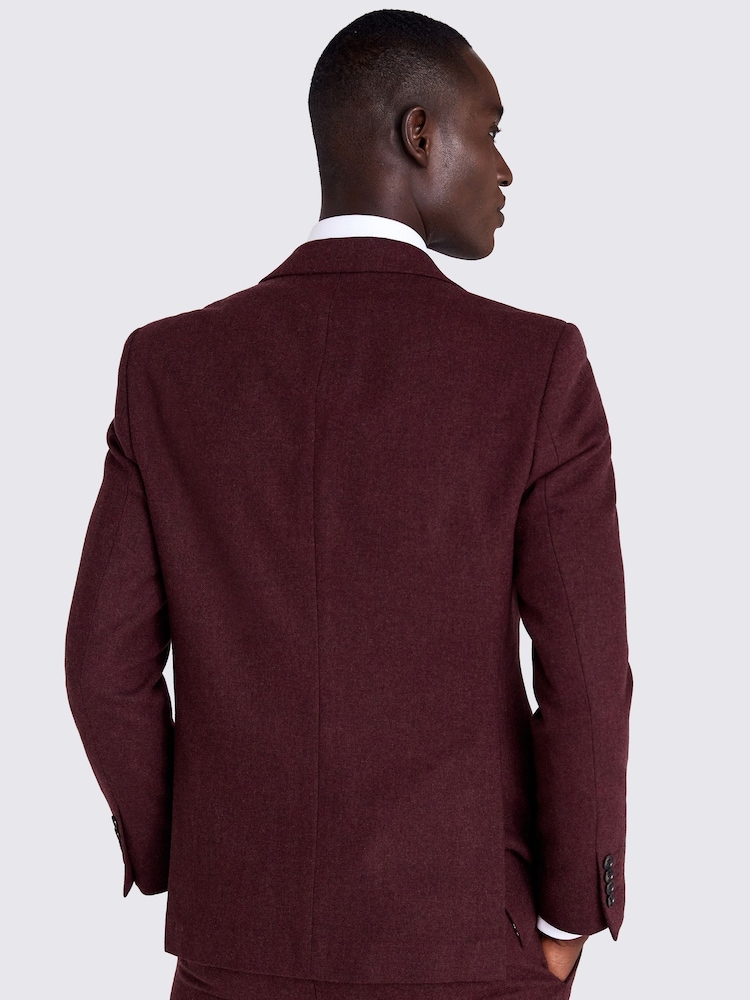 MOSS Red Slim Fit Fig Donegal Tweed Jacket - Image 5 of 5