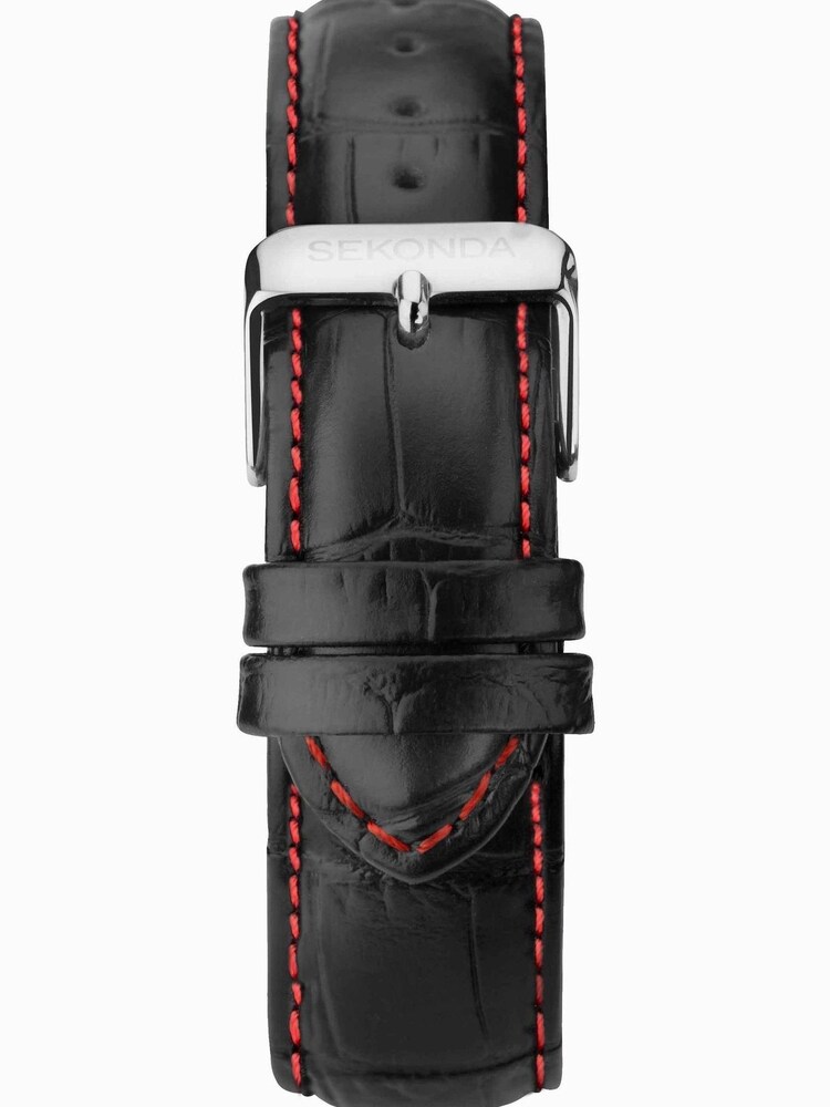 Sekonda Mens Black Leather Strap Watch - Image 2 of 6