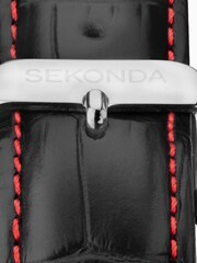 Sekonda Mens Black Leather Strap Watch - Image 5 of 6