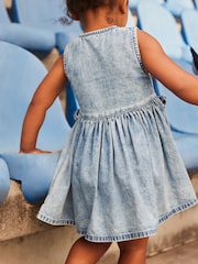 Blue Denim 100% Cotton Peplum Dress (3mths-8yrs) - Image 2 of 7