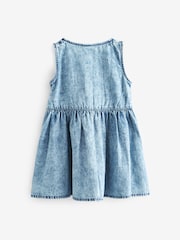 Blue Denim 100% Cotton Peplum Dress (3mths-8yrs) - Image 5 of 7