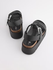 Черный - Кожаные сандалии на платформе с Т-образными ремешками Forever Comfort® - Image 5 of 7