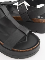 Черный - Кожаные сандалии на платформе с Т-образными ремешками Forever Comfort® - Image 7 of 7