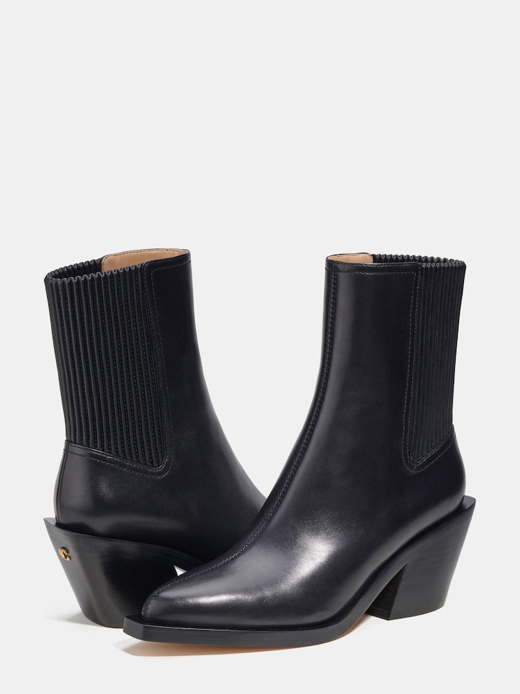 COACH Black Prestyn Leather Bootie - Image 4 of 4