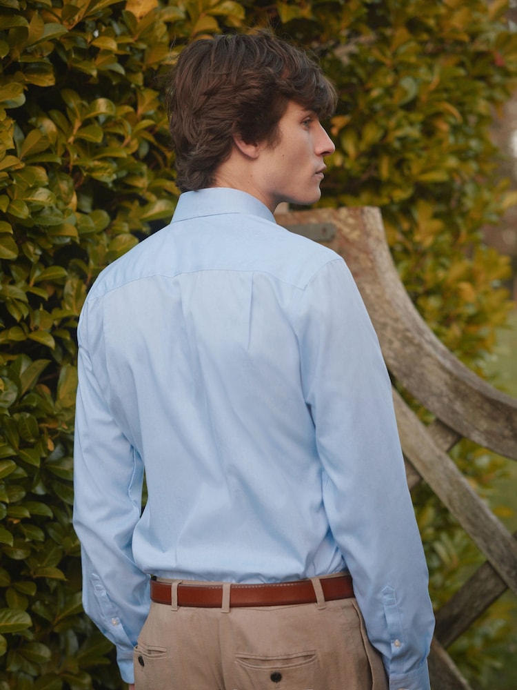 Blue Regular Fit Signature Super Non Iron Single Cuff Shirt - Image 2 of 7 Blue Regular Fit Signature Super Non Iron Single Cuff Shirt - Image 2 of 7