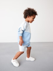 Light Blue Colourblock Sweatshirt And Shorts Set (3mths-7yrs) - Image 2 of 7
