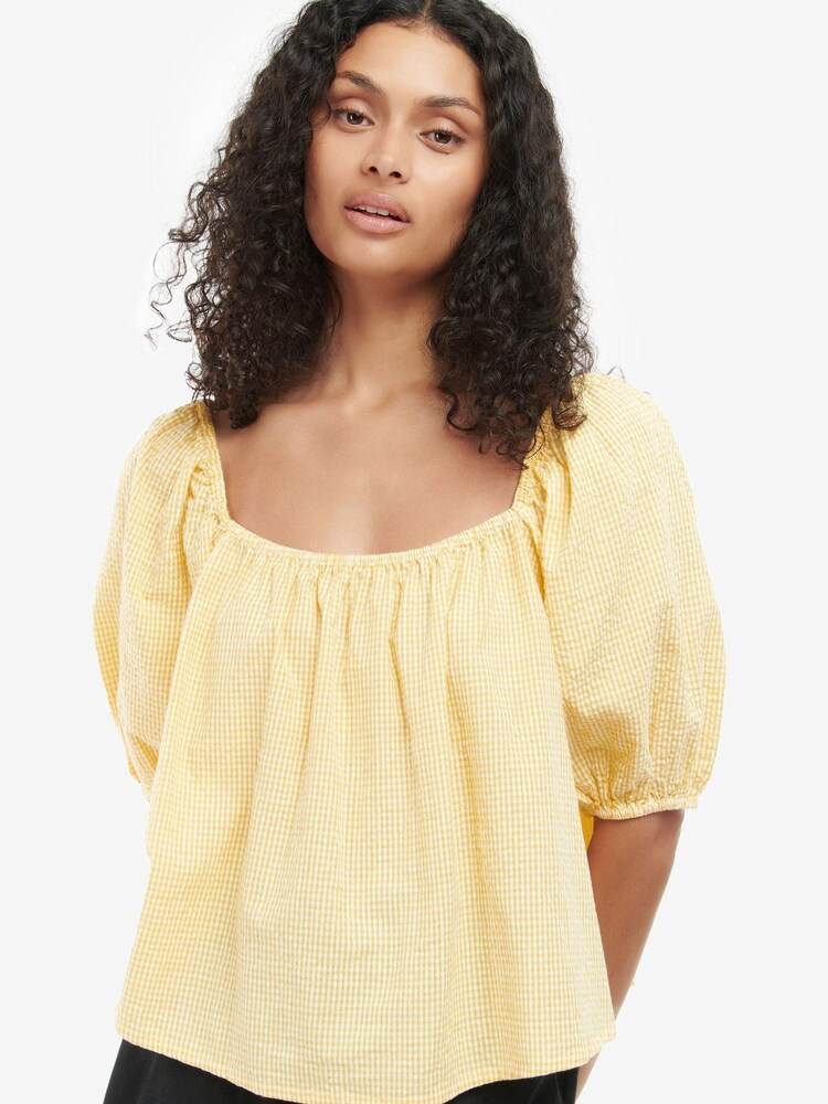 Barbour® Yellow Abbey Bardot Top - Image 1 of 1 Barbour® Yellow Abbey Bardot Top - Image 1 of 1