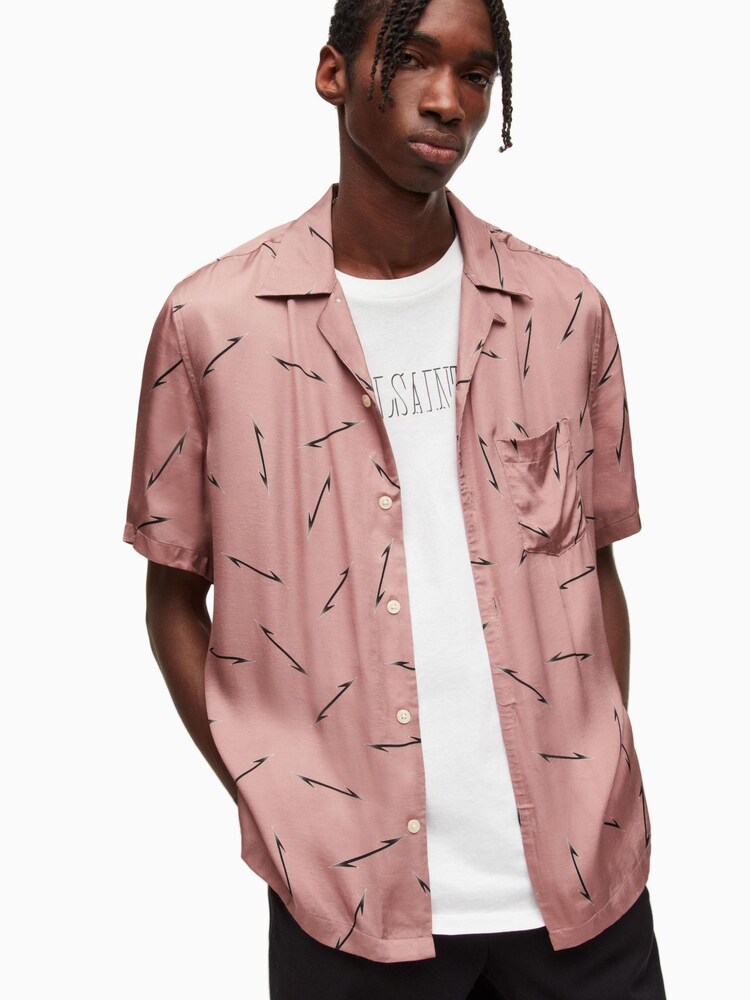 AllSaints Pink Pointers Short Sleeve T-Shirt - Image 1 of 5