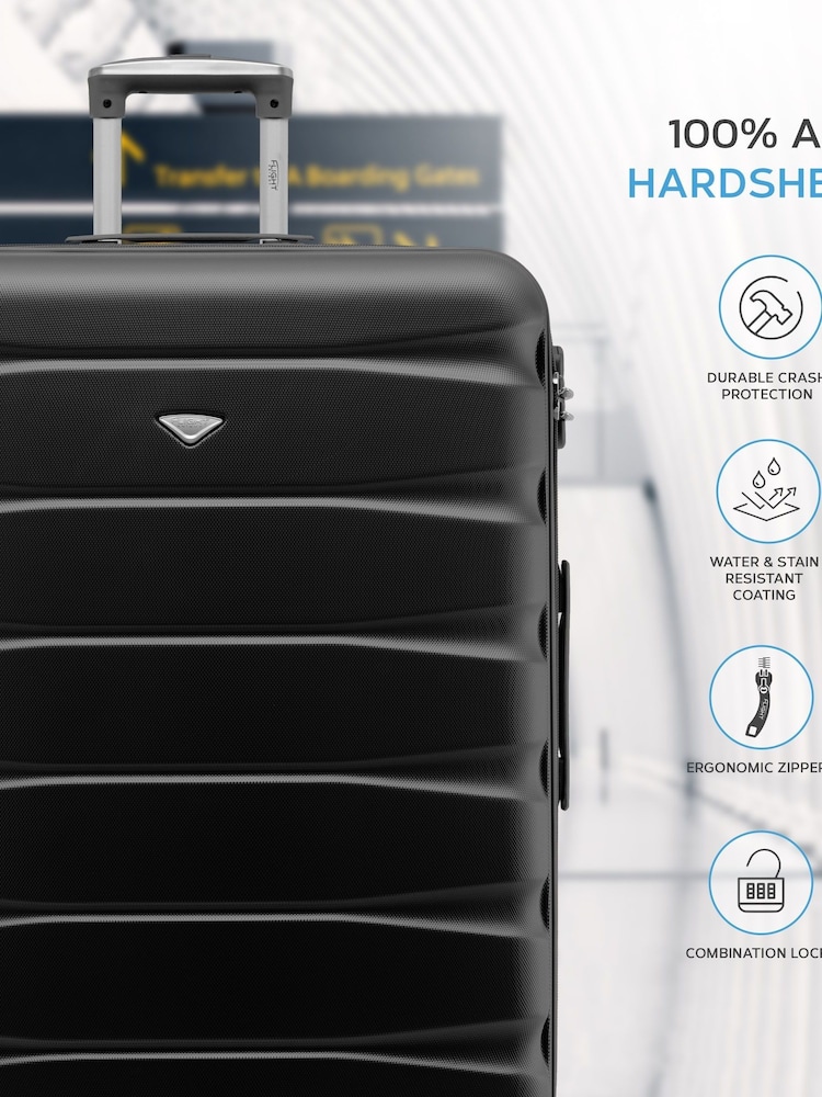 Flight Knight Large Hardcase Lightweight Check In Suitcase With 4 Wheels - Image 2 of 7