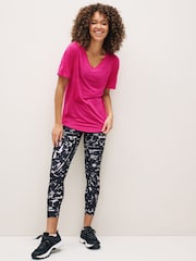 Pink Next Active Sports Short Sleeve V-Neck Top - Image 2 of 4