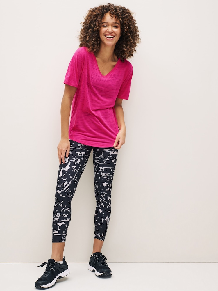 Pink Next Active Sports Short Sleeve V-Neck Top - Image 2 of 4
