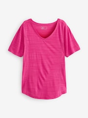 Pink Next Active Sports Short Sleeve V-Neck Top - Image 4 of 4