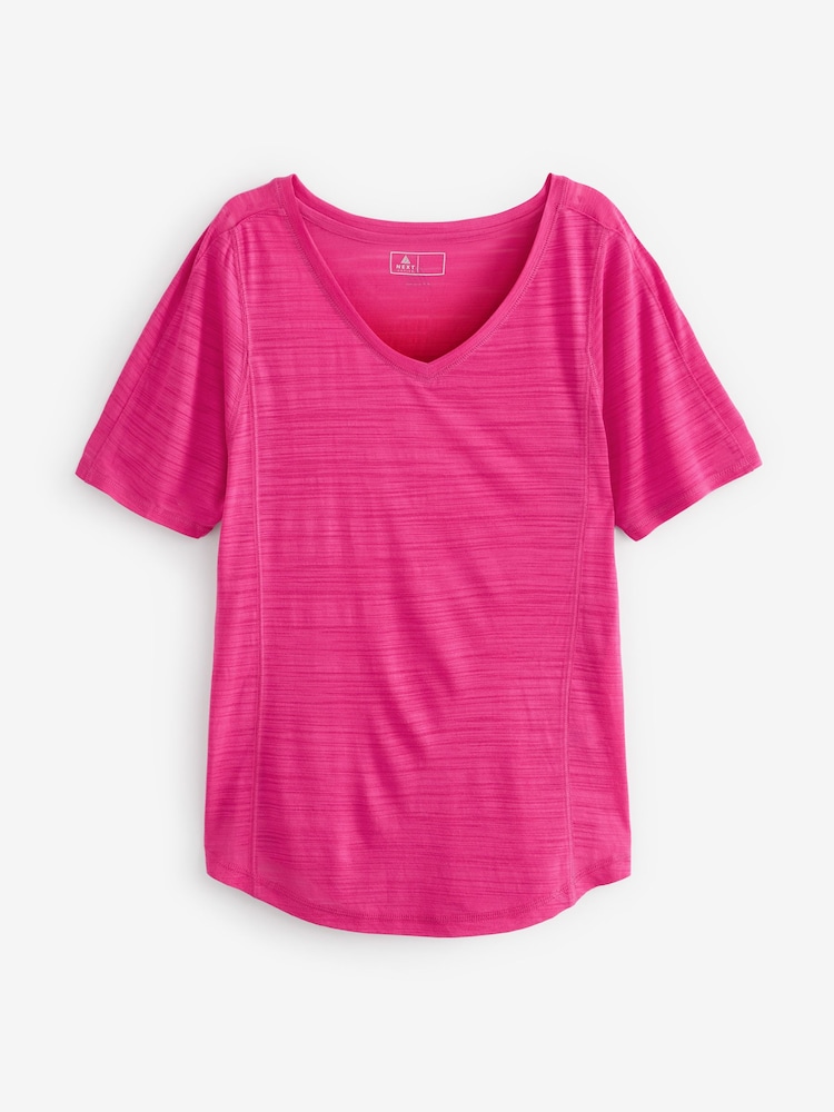 Pink Next Active Sports Short Sleeve V-Neck Top - Image 4 of 4