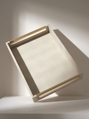 Truly Ivory Cream Luxe Rectangle Shagreen Tray - Image 1 of 2