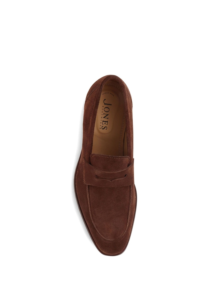 Jones Bootmaker Chestnut Brown Leather Penny Loafers - Image 5 of 6