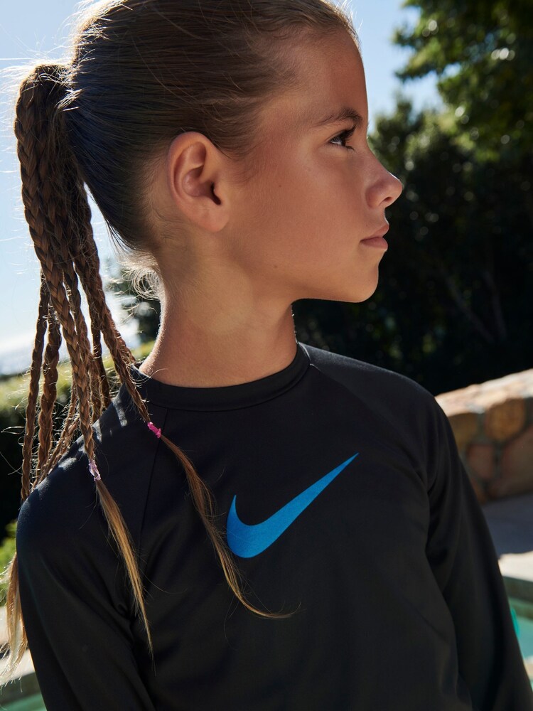 Nike Black Sun Safe Hydroguard Long Sleeve Rash Vest - Image 2 of 7