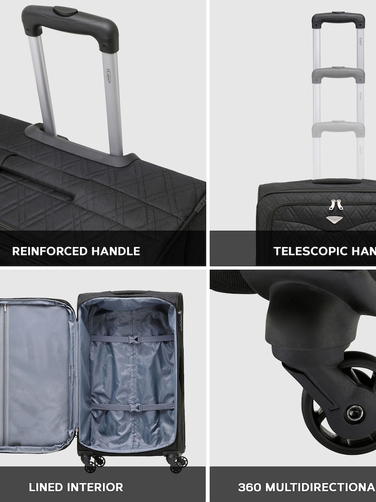 Flight Knight Large Softcase Lightweight Check In Suitcase With 4 Wheels - Image 2 of 7