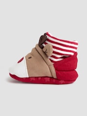JoJo Maman Bébé Red Reindeer Baby Slippers - Image 3 of 3