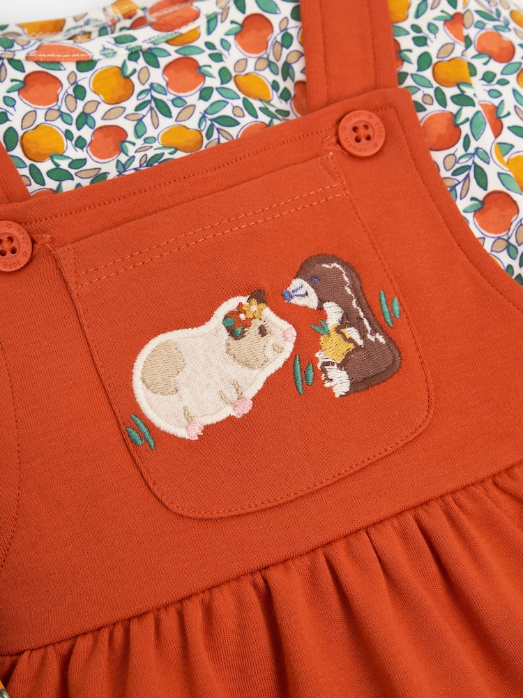 JoJo Maman Bébé Rust 2-Piece Guinea Pig Pocket Pinny Dress & Top Set with Pet in Pocket - Image 6 of 6 JoJo Maman Bébé Rust 2-Piece Guinea Pig Pocket Pinny Dress & Top Set with Pet in Pocket - Image 6 of 6