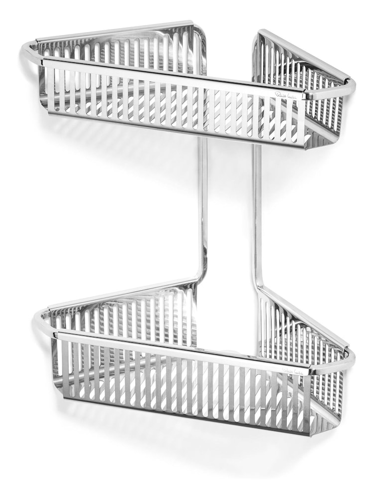 Robert Welch Silver Burford Corner Shower Double Basket - Image 3 of 4