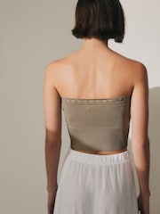 Khaki Green Tie Detail Boobtube - Image 3 of 6