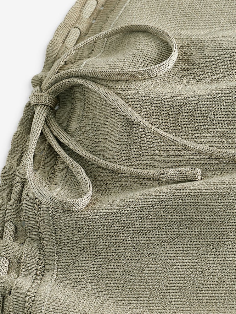 Khaki Green Tie Detail Boobtube - Image 6 of 6
