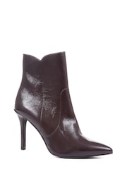 Jones Bootmaker Purple Cadence Heeled Leather Ankle Boots - Image 2 of 5