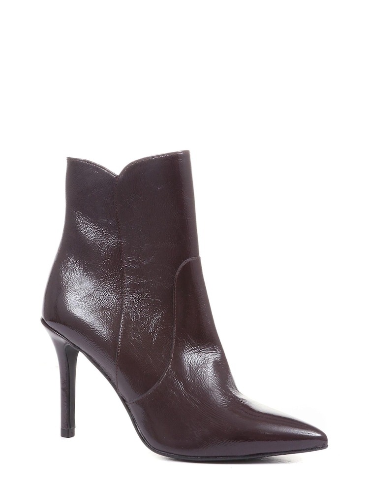 Jones Bootmaker Purple Cadence Heeled Leather Ankle Boots - Image 2 of 5