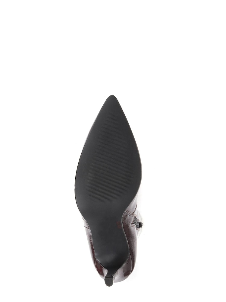 Jones Bootmaker Purple Cadence Heeled Leather Ankle Boots - Image 5 of 5