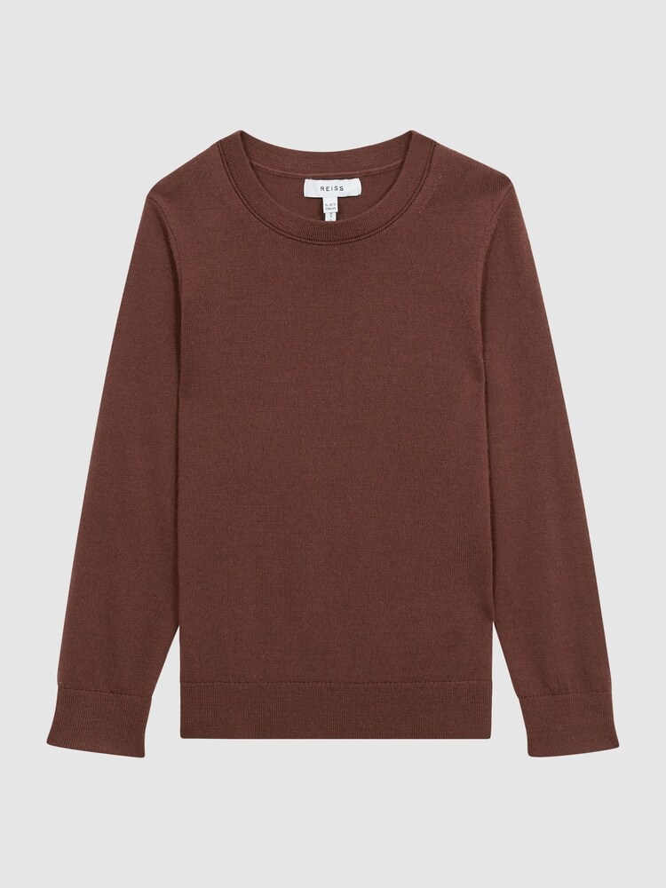 Reiss Rust Wessex Junior Crew Neck Knitted Jumper - Image 2 of 6 Reiss Rust Wessex Junior Crew Neck Knitted Jumper - Image 2 of 6