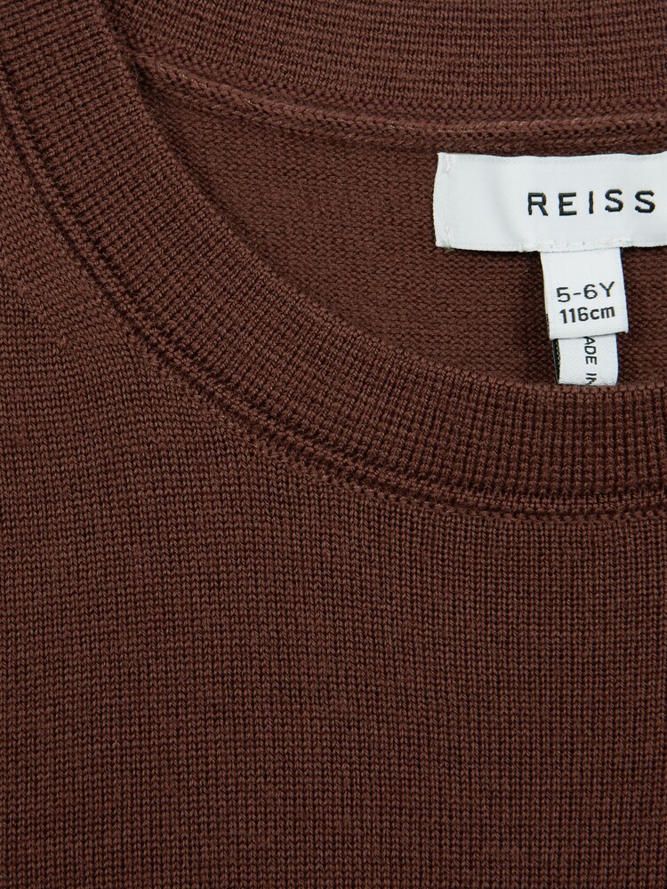 Reiss Rust Wessex Junior Crew Neck Knitted Jumper - Image 6 of 6