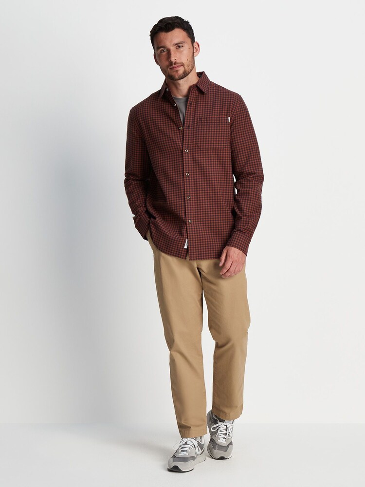 Tog 24 Brown Ingram Flannel Check Shirt - Image 1 of 7 Tog 24 Brown Ingram Flannel Check Shirt - Image 1 of 7